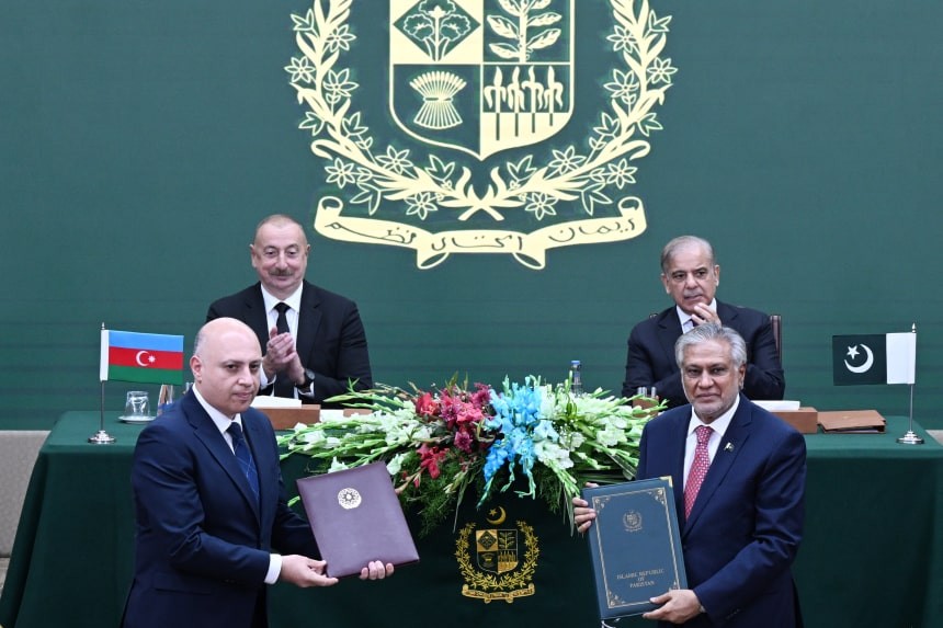 Prezident İlham Əliyevin iştirakı ilə Azərbaycan ilə Pakistan arasında imzalanmış sənədlərin mübadiləsi mərasimi olub