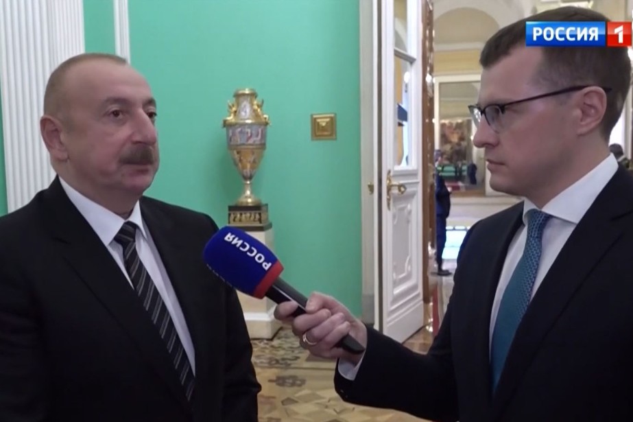 Prezident İlham Əliyev Moskvada “Rossiya 1” televiziya kanalına müsahibə verib