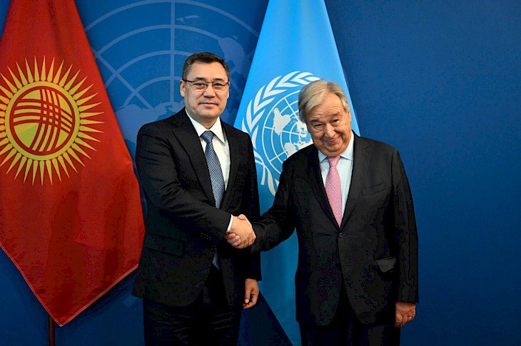 Sadır Japarov BMT-nin baş katibi ilə görüşüb