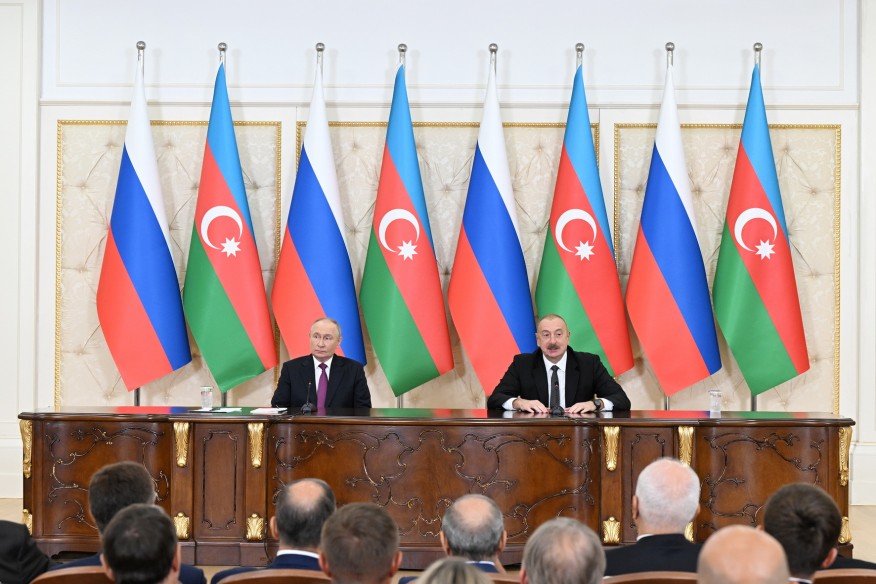 Prezident İlham Əliyev və Prezident Vladimir Putin mətbuata bəyanatlarla çıxış ediblər
