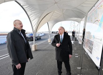 Prezident İlham Əliyev Böyükşor-Pirşağı yeni avtomobil yolunun açılışında iştirak edib