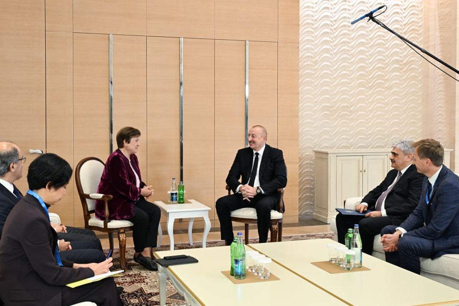 Prezident İlham Əliyev Beynəlxalq Valyuta Fondunun sərəncamçı direktoru ilə görüşüb (FOTO)