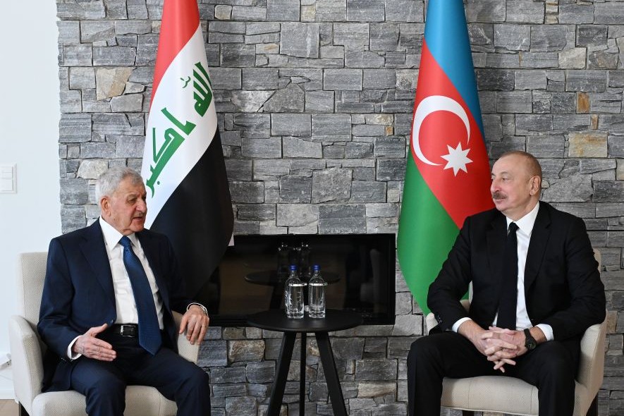 Prezident İlham Əliyev Davosda İraq Prezidenti ilə görüşüb