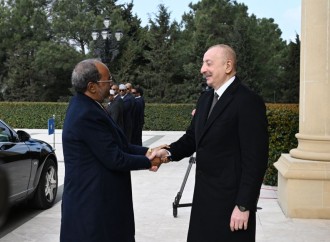 Somali Prezidenti Hasan Şeyx Mahmudun rəsmi qarşılanma mərasimi olub