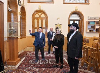 Heydər Əliyev Fondunun vitse-prezidenti Leyla Əliyeva Qubadakı Qırmızı qəsəbədə “Altı günbəz” sinaqoqunda olub