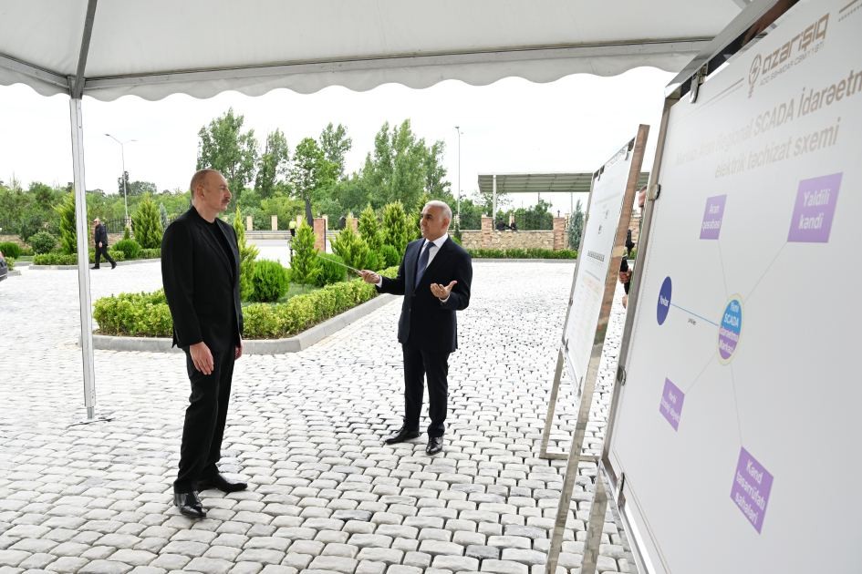Prezident İlham Əliyev Yevlaxda Mərkəzi Aran Regional SCADA İdarəetmə Mərkəzinin açılışında iştirak edib