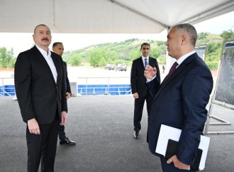 Prezident İlham Əliyev Xankəndi Dəmir Yolu və Avtovağzal Kompleksinin təməlini qoyub