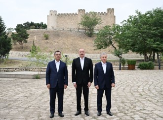 Azərbaycan, Özbəkistan və Qırğızıstan prezidentləri Ağdamda Şahbulaq qalasında olublar