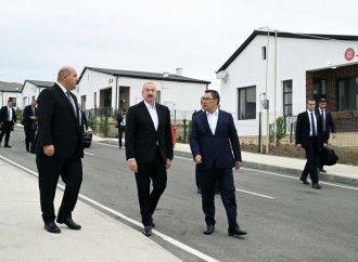 Prezident İlham Əliyev və Prezident Sadır Japarov Ağdam rayonunun Xıdırlı kəndinin 1-ci mərhələsinin açılışında iştirak ediblər