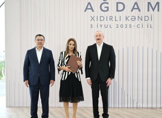 Prezident İlham Əliyev və Prezident Sadır Japarov Ağdam rayonunun Xıdırlı kəndinin 1-ci mərhələsinin açılışında iştirak ediblər