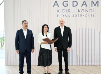 Prezident İlham Əliyev və Prezident Sadır Japarov Ağdam rayonunun Xıdırlı kəndinin 1-ci mərhələsinin açılışında iştirak ediblər