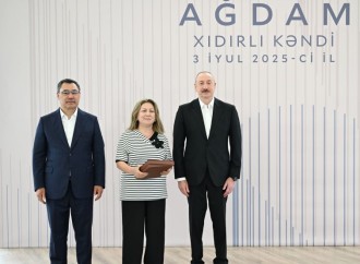 Prezident İlham Əliyev və Prezident Sadır Japarov Ağdam rayonunun Xıdırlı kəndinin 1-ci mərhələsinin açılışında iştirak ediblər