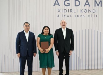 Prezident İlham Əliyev və Prezident Sadır Japarov Ağdam rayonunun Xıdırlı kəndinin 1-ci mərhələsinin açılışında iştirak ediblər