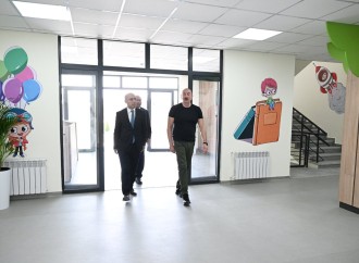 Prezident İlham Əliyev Ağdam şəhərində 1 nömrəli körpələr evi-uşaq bağçasının açılışında iştirak edib