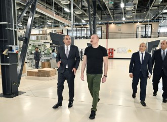 Prezident İlham Əliyev Ağdam Sənaye Parkında tütün məmulatlarının istehsalı müəssisəsinin açılışında iştirak edib