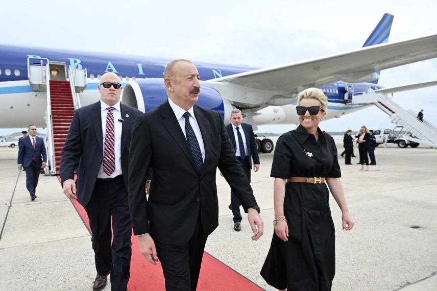 Prezident İlham Əliyev ABŞ-a işgüzar səfərə gəlib