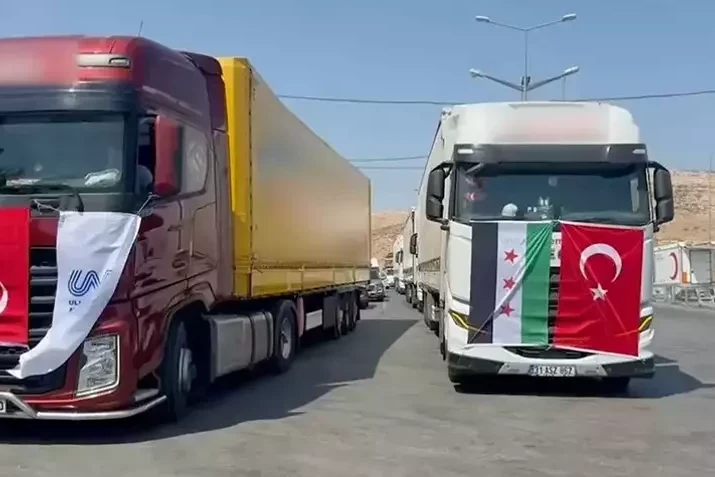Türkiyə ilə Suriya arasında birbaşa avtomobil nəqliyyatı 13 ildən sonra bərpa edilib