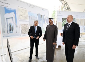 Prezident İlham Əliyev və Prezident Şeyx Məhəmməd bin Zayed Al Nəhyan Yeni Şuşa məscidində tikinti işlərinin gedişi ilə tanış olublar