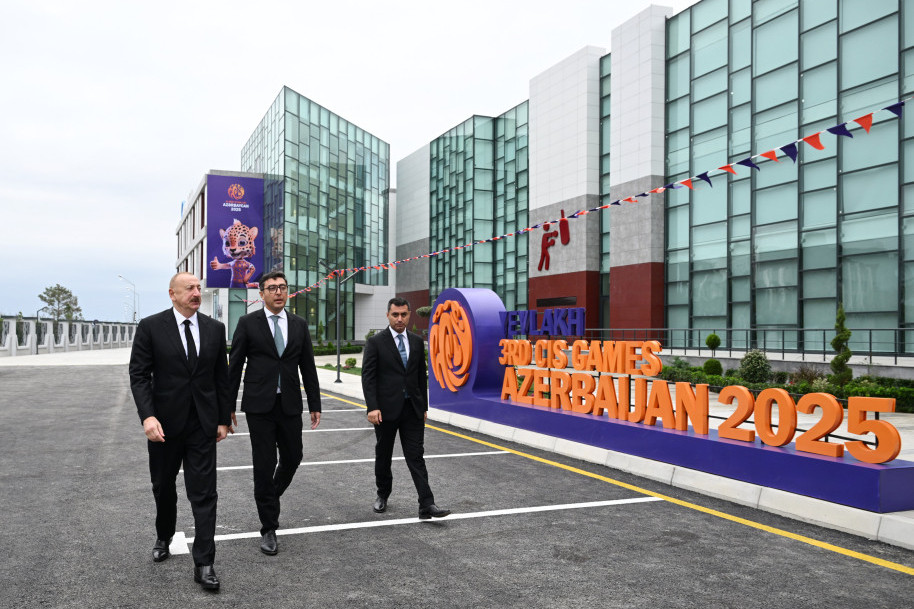 Prezident İlham Əliyev Yevlax Olimpiya İdman Kompleksinin açılışında iştirak edib