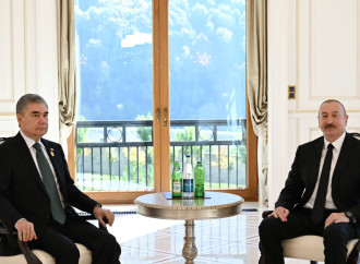 Azərbaycan Prezidenti İlham Əliyev Qəbələdə Türkmənistan Xalq Məsləhətinin Sədri ilə görüşüb