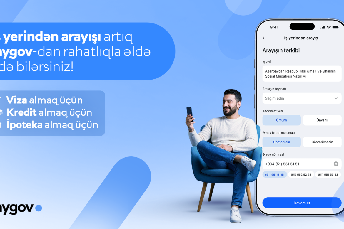 Vətəndaşlar artıq iş yerinə dair arayışı “mygov”dan da əldə edə biləcəklər