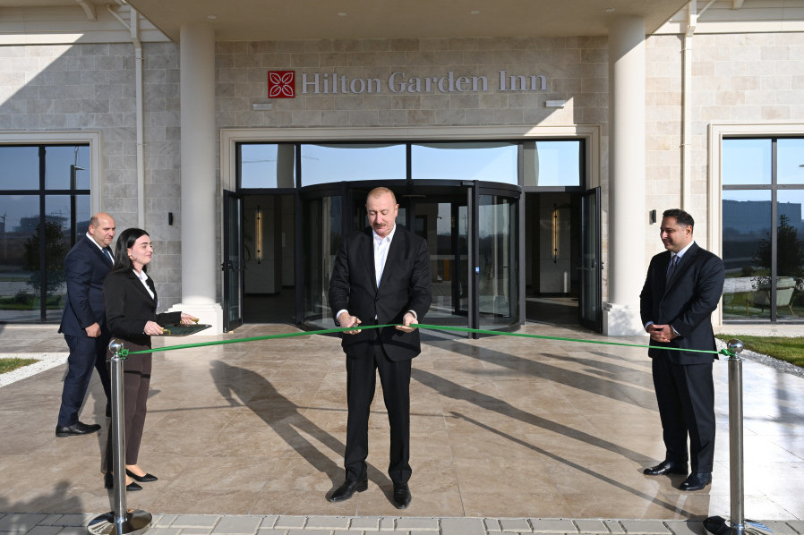 Prezidenti İlham Əliyev Ağdam şəhərində “Hilton Garden Inn Agdam” hotelinin açılışında iştirak edib