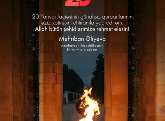 Birinci vitse-prezident Mehriban Əliyeva 20 Yanvar faciəsinin ildönümü ilə bağlı paylaşım edib