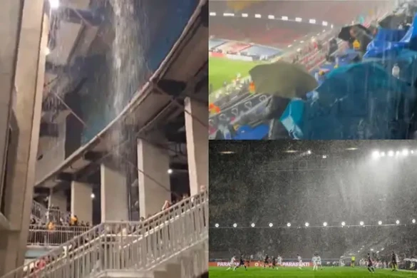 Kamp Nou-da növbəti problem - yenilənmiş stadionda güclü yağış zamanı sızıntılar baş verdi