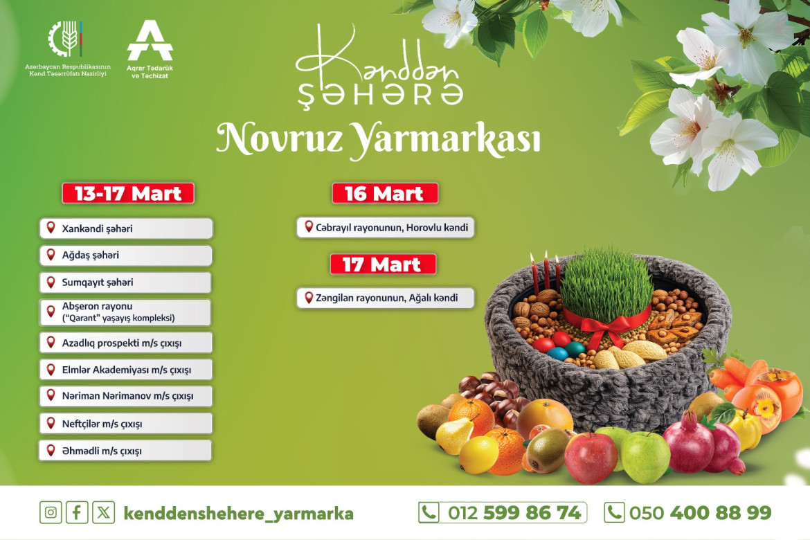 Azad olunmuş ərazilərdə “Kənddən Şəhərə” Novruz yarmarkası təşkil olunacaq