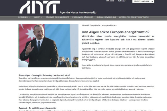 İsveç mediası Avropanın enerji təminatında Azərbaycanın rolundan yazıb