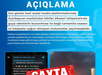 Azərbaycandan raket buraxılması ilə bağlı iddialar əsassızdır - MEDİA