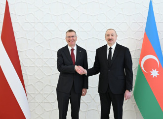 Latviya Prezidentinin rəsmi qarşılanma mərasimi olub