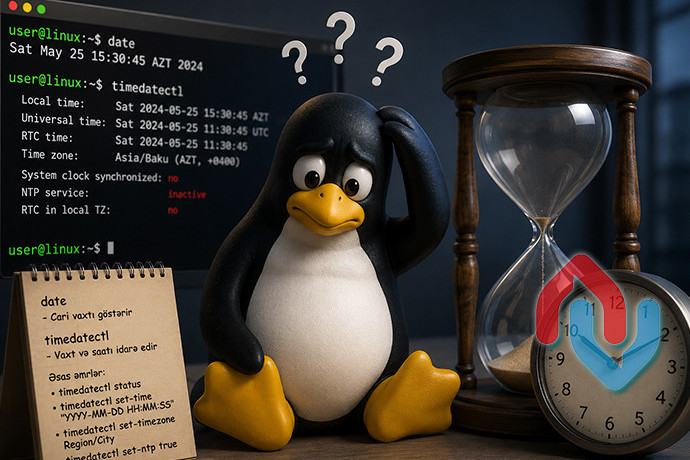 Linuxda vaxt və saat tənzimləməsi - Date və timedatectl dərsləri