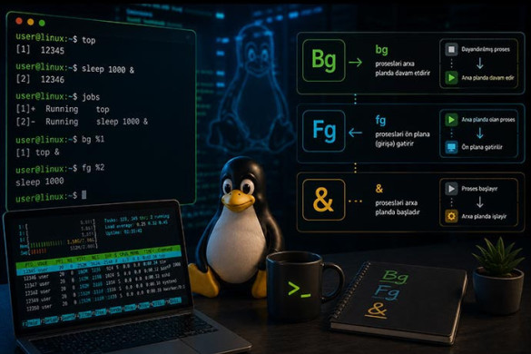 Linuxda proseslərin arxa planda idarəsi: Bg, Fg və & simvolu