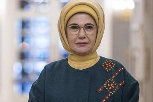 Əminə Ərdoğan Birinci vitse-prezident Mehriban Əliyevanı təbrik edib