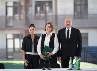 Prezident İlham Əliyev və Birinci xanım Mehriban Əliyeva Cəbrayıl şəhərində inşa olunan yaşayış kompleksinin açılışında iştirak ediblər