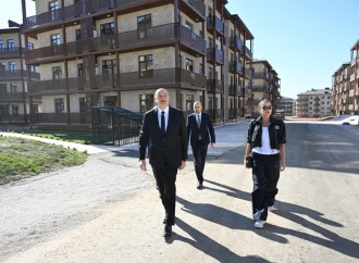 Prezident İlham Əliyev və Birinci xanım Mehriban Əliyeva Cəbrayıl şəhərində inşa olunan yaşayış kompleksinin açılışında iştirak ediblər
