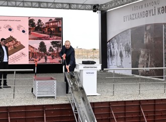 Prezident İlham Əliyev Ağdam rayonunun Eyvazxanbəyli kəndinin təməlqoyma mərasimində iştirak edib