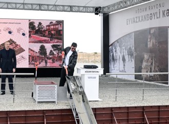 Prezident İlham Əliyev Ağdam rayonunun Eyvazxanbəyli kəndinin təməlqoyma mərasimində iştirak edib