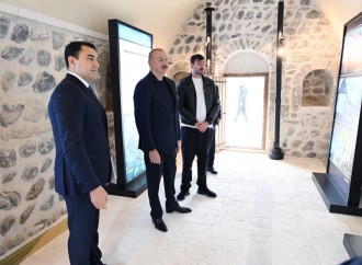 Prezident İlham Əliyev Ağdam şəhərində İmarət Kompleksinin bərpadan sonra açılışında iştirak edib