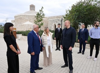 Prezident İlham Əliyev Ağdam şəhərində İmarət Kompleksinin bərpadan sonra açılışında iştirak edib