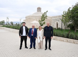Prezident İlham Əliyev Ağdam şəhərində İmarət Kompleksinin bərpadan sonra açılışında iştirak edib