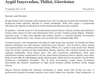 Xaricdə Yaşayan Azərbaycanlı Alimlərin Forumunun iştirakçıları Prezident İlham Əliyevə təşəkkür ediblər