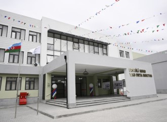 Heydər Əliyev Fondunun vitse-prezidenti Leyla Əliyeva Biləsuvar rayonunda yeni inşa edilən məktəbdə olub