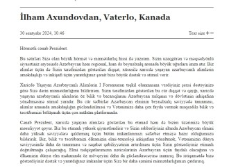 Xaricdə Yaşayan Azərbaycanlı Alimlərin Forumunun iştirakçıları Prezident İlham Əliyevə təşəkkür ediblər
