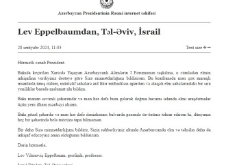 Xaricdə Yaşayan Azərbaycanlı Alimlərin Forumunun iştirakçıları Prezident İlham Əliyevə təşəkkür ediblər