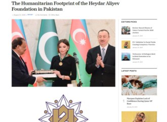 Pakistan mətbuatı Birinci vitse-prezident Mehriban Əliyevanın rəhbərliyi altında həyata keçirilən humanitar layihələrdən yazıb
