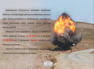 Sabah Seyfəli poliqonunda istifadəyə yararsız döyüş sursatlarının məhv edilməsi prosesi başlayacaq - MN