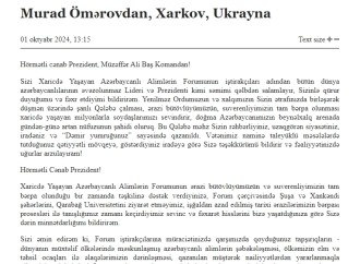 Xaricdə Yaşayan Azərbaycanlı Alimlərin Forumunun iştirakçıları Prezident İlham Əliyevə təşəkkür ediblər