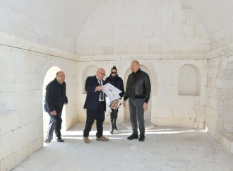 Prezident İlham Əliyev və Birinci xanım Mehriban Əliyeva Ağdamda “İmarət” Kompleksində aparılan təmir-bərpa işləri ilə tanış olublar